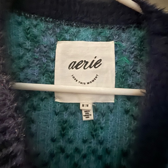Aerie Argyle Sweater - Blue and Black - Picture 2 of 3